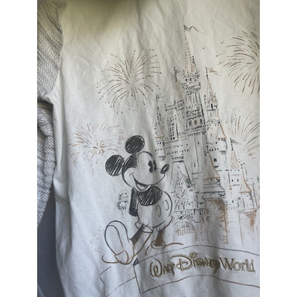 Disney Parks Womens L Mickey Mouse Cinderella Castle Full Zip Hoodie Jacket